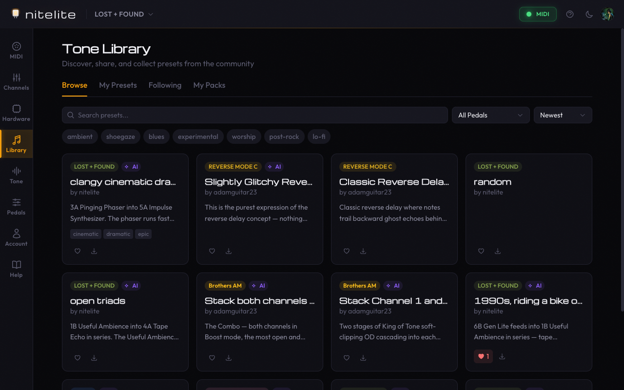 Nitelite Tone Library